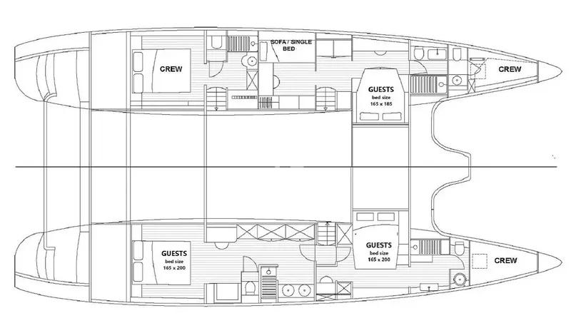 OMBRE BLU³, deck plan 2